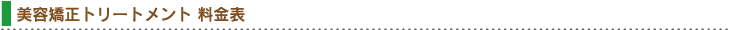 美容矯正トリートメント料金表
