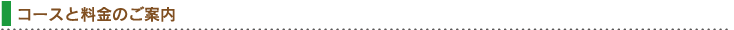 コースと料金のご案内